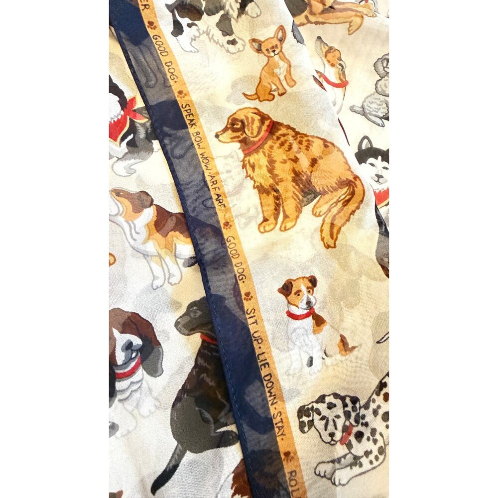 Dog Print Scarf Square Puppy Breed Novelty Wrap Pet Lover Gift Accessory - Picture 4 of 6